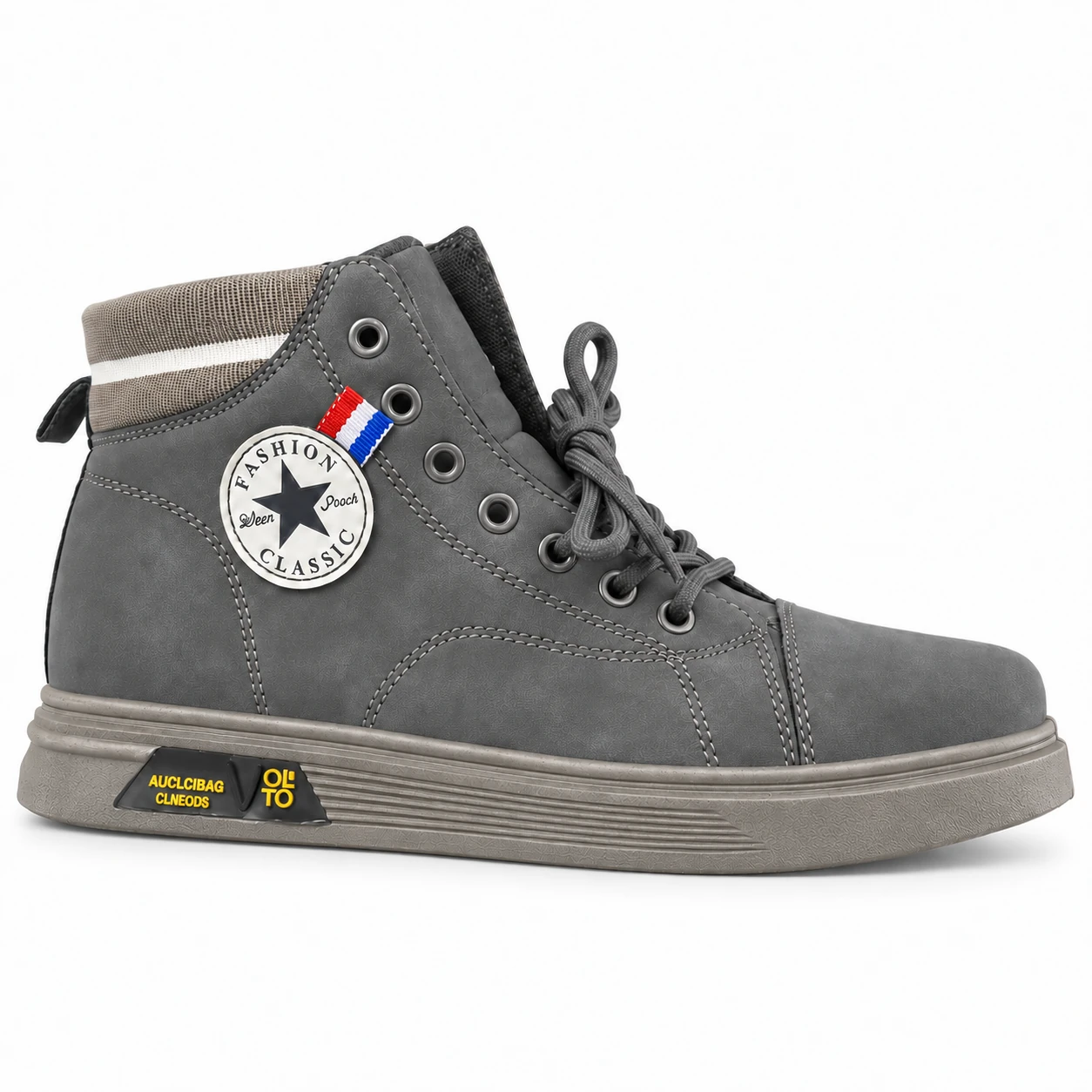 (V883 AS) Ash Star Patch High-Top Sneaker