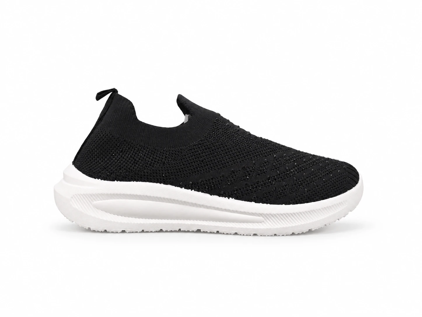 (AF13 BK) Black Knit Sparkle Slip-On