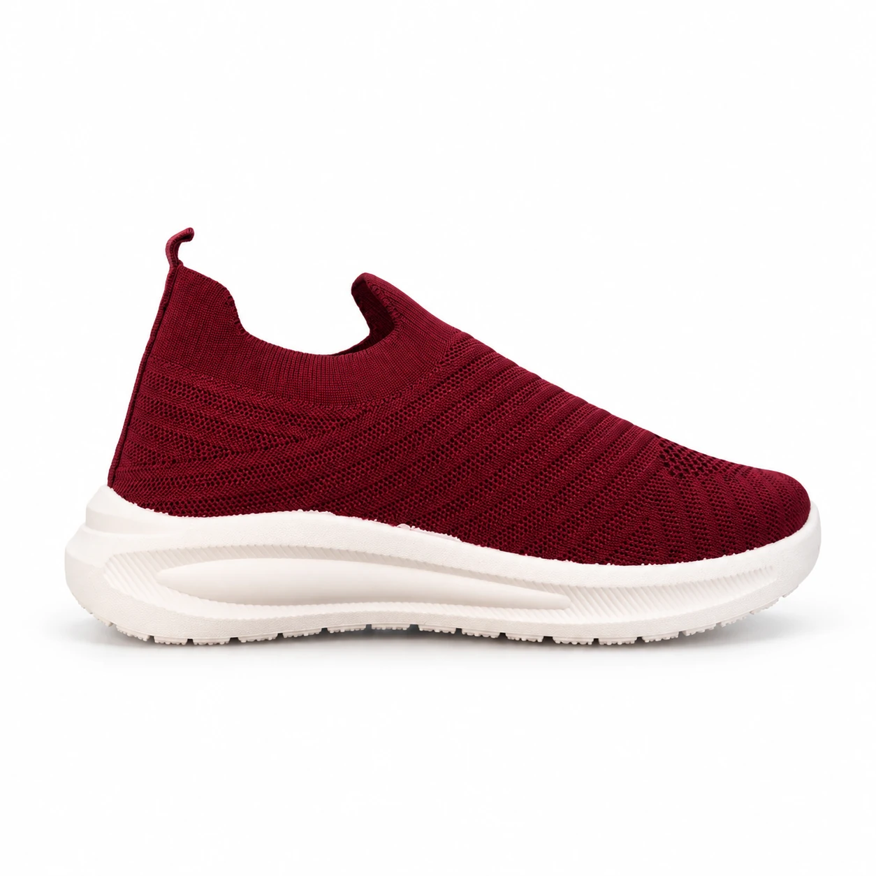 (AF15 MR) Maroon Chain Knit Slip-On
