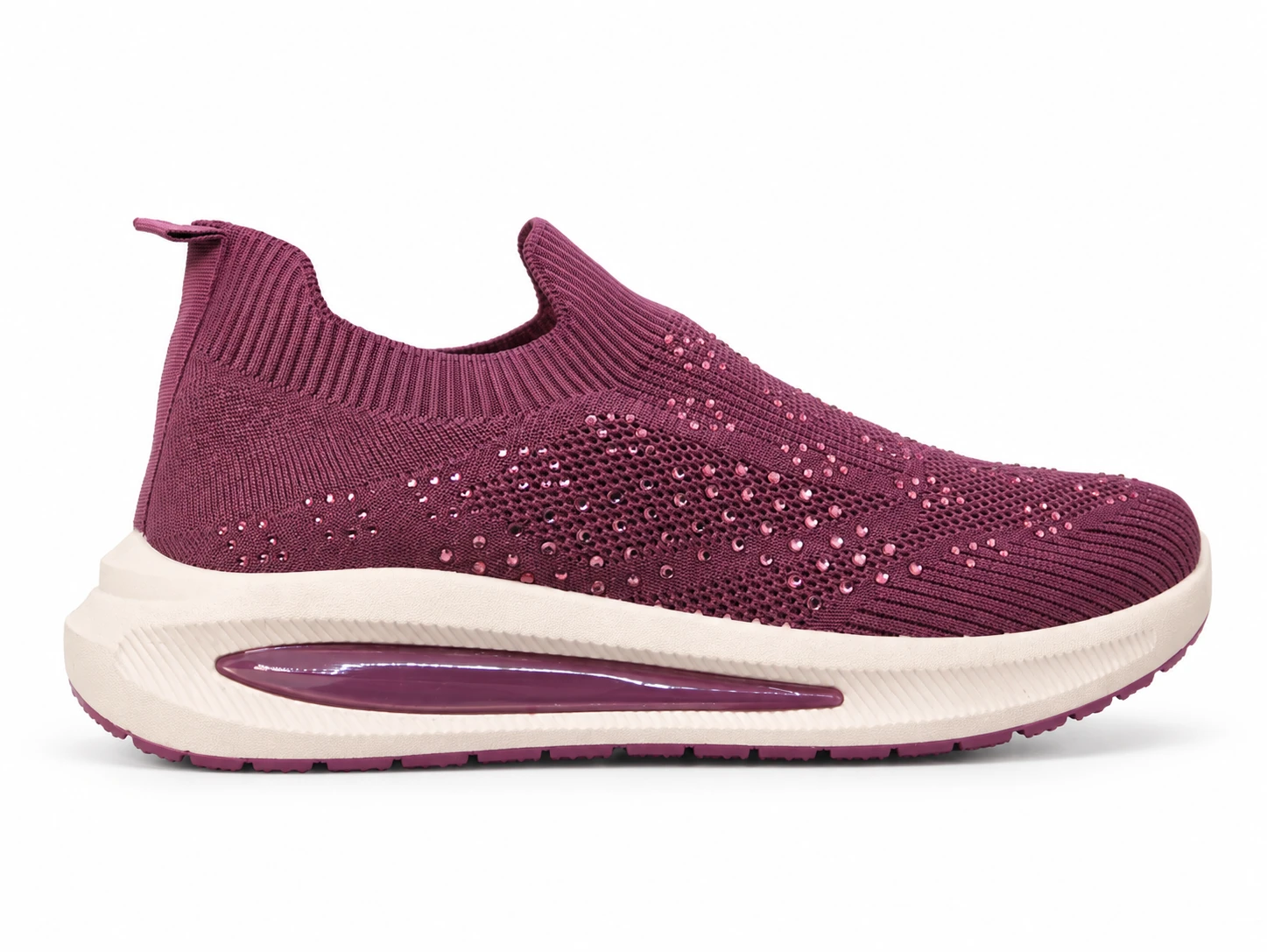 (AF9 PR) Purple Crystal Ribbed Slip-On